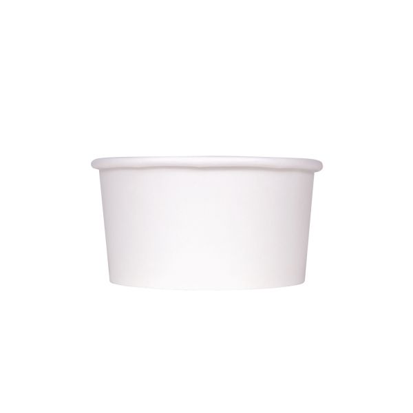 [500 ct] 6 oz Gourmet Paper Food Container | White | 96 mm