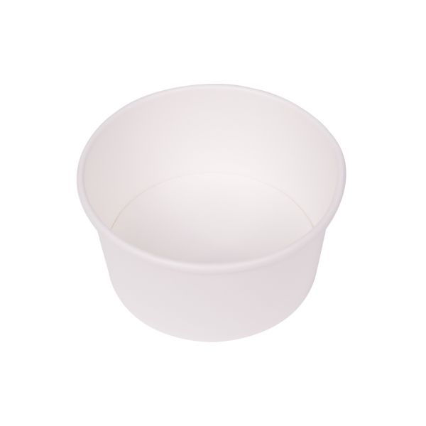 [500 ct] 6 oz Gourmet Paper Food Container | White | 96 mm