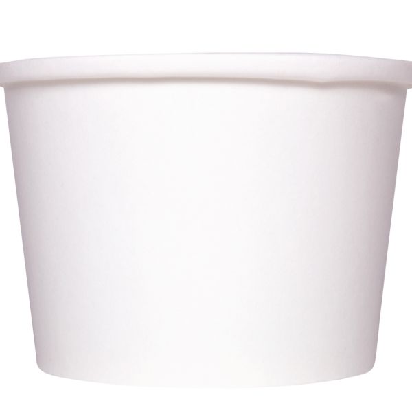 [1,000 ct] 8 oz Gourmet Paper Food Container | White | 96 mm