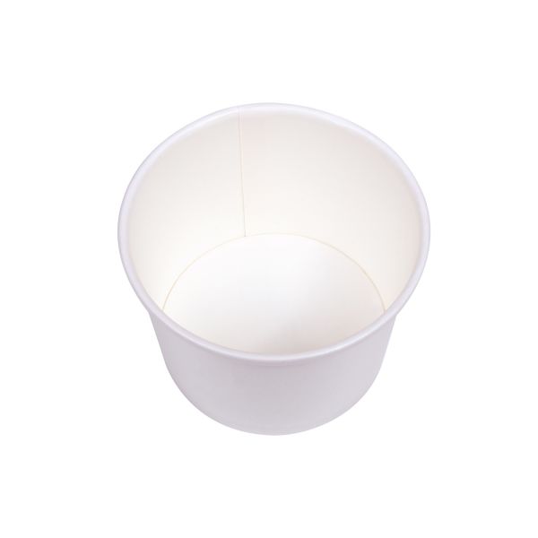 [1,000 ct] 8 oz Gourmet Paper Food Container | White | 96 mm