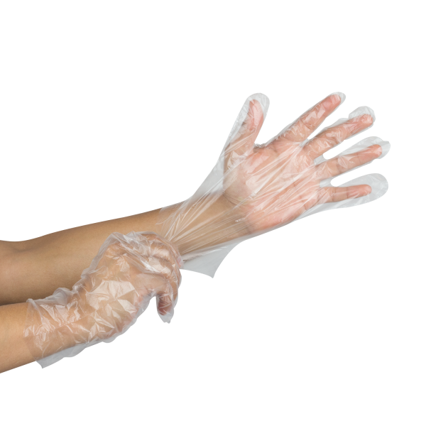 [10,000 ct] Poly Gloves | Clear | Large