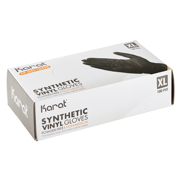 [1,000 ct] Synthetic Vinyl Gloves | Latex-Free | Powder-Free | Black | X-Large