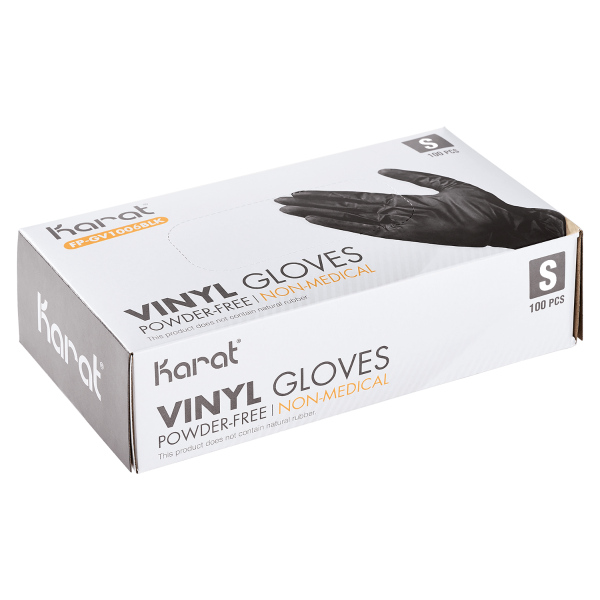 [1,000 ct] Vinyl Gloves | Latex-Free | Powder-Free | Black | Small