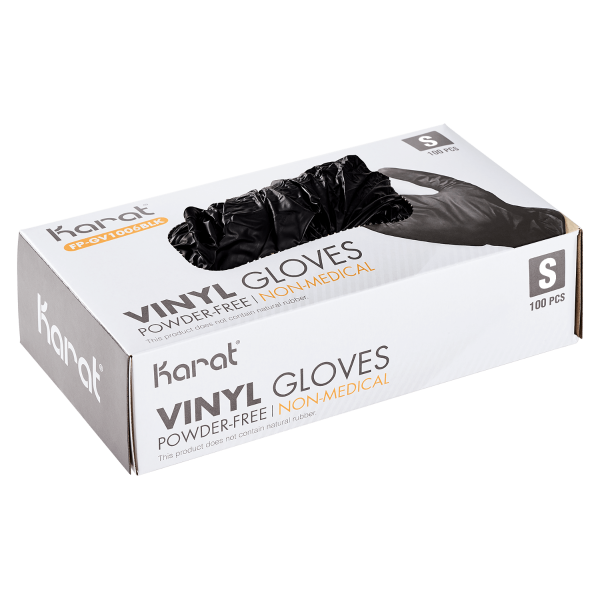 [1,000 ct] Vinyl Gloves | Latex-Free | Powder-Free | Black | Small