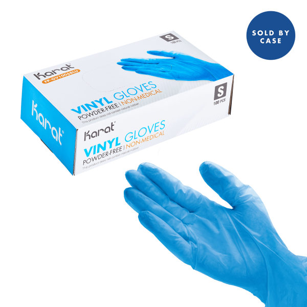 [1,000 ct] Vinyl Gloves | Latex-Free | Powder-Free | Blue | Small