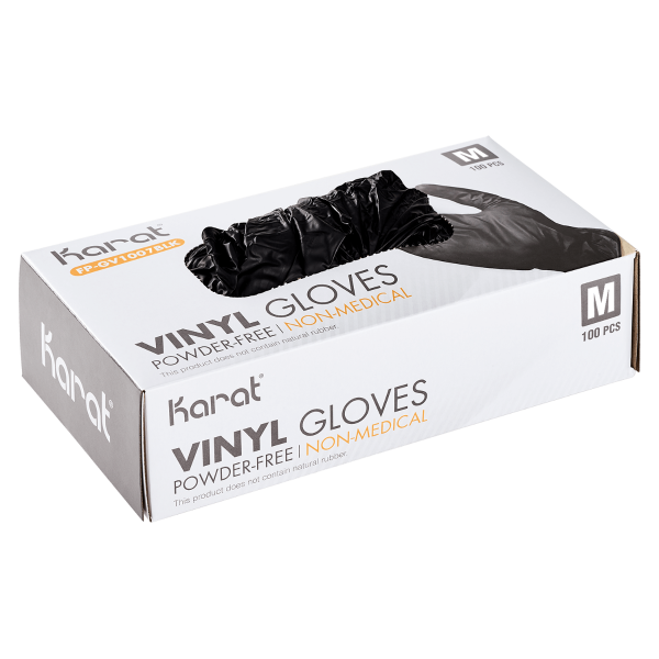 [1,000 ct] Vinyl Gloves | Latex-Free | Powder-Free | Black | Medium