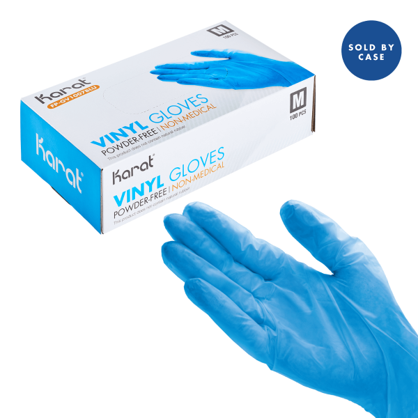 [1,000 ct] Vinyl Gloves | Latex-Free | Powder-Free | Blue | Medium