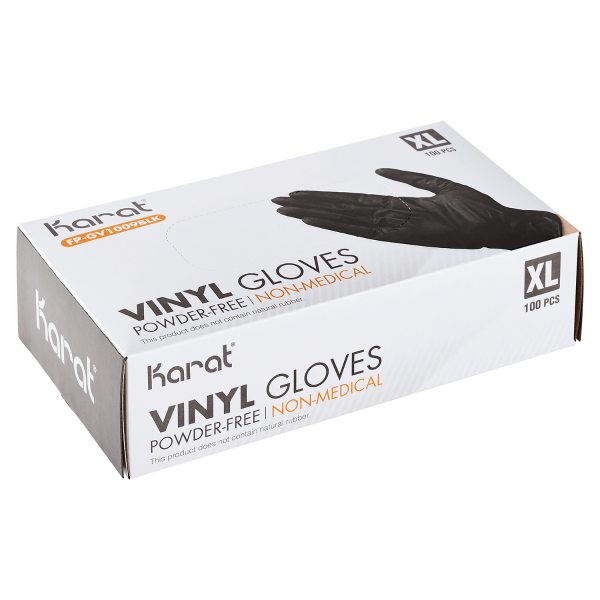 [1,000 ct] Vinyl Gloves | Latex-Free | Powder-Free | Black | X-Large