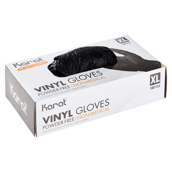 [1,000 ct] Vinyl Gloves | Latex-Free | Powder-Free | Black | X-Large