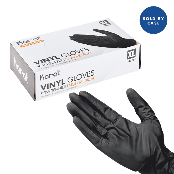 [1,000 ct] Vinyl Gloves | Latex-Free | Powder-Free | Black | X-Large
