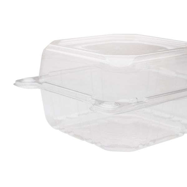 [500 ct] 6''x 6'' Hinged Food Containers | PET | Clear