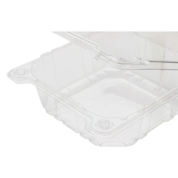 [500 ct] 6''x 6'' Hinged Food Containers | PET | Clear