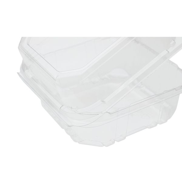 [500 ct] 6''x 6'' Hinged Food Containers | PET | Clear