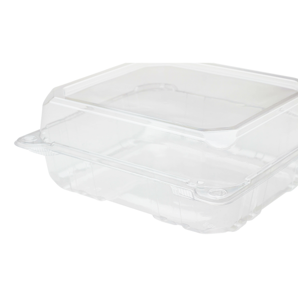 [250 ct] 8''x 8'' Hinged Food Containers | PET | Clear