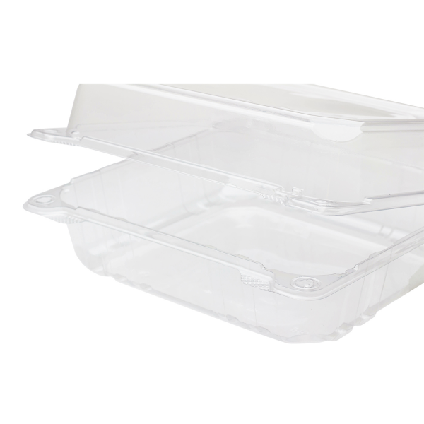 [250 ct] 8''x 8'' Hinged Food Containers | PET | Clear
