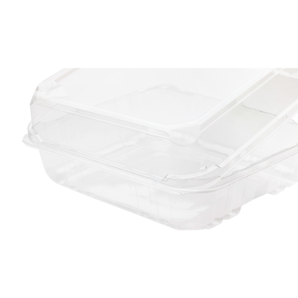 [250 ct] 8''x 8'' Hinged Food Containers | PET | Clear