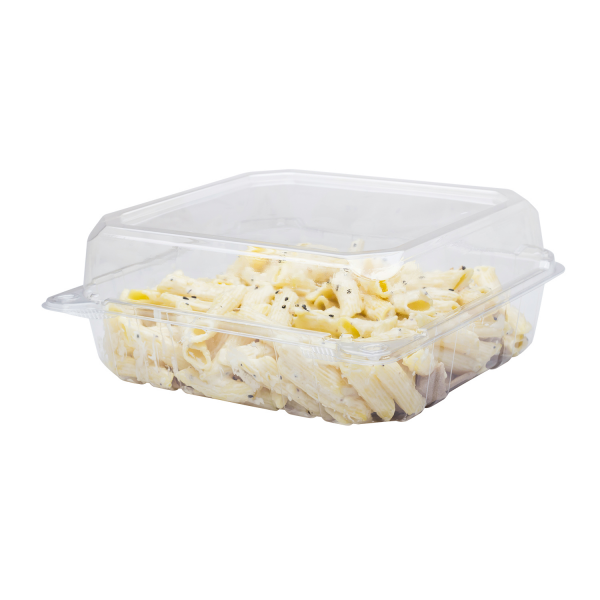 [250 ct] 8''x 8'' Hinged Food Containers | PET | Clear