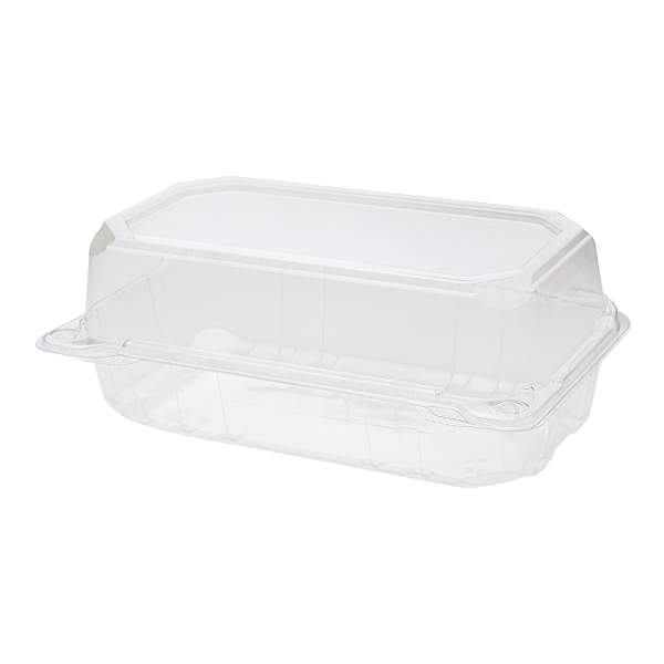 [250 ct] 9''x 5'' Hinged Food Containers | PET | Clear