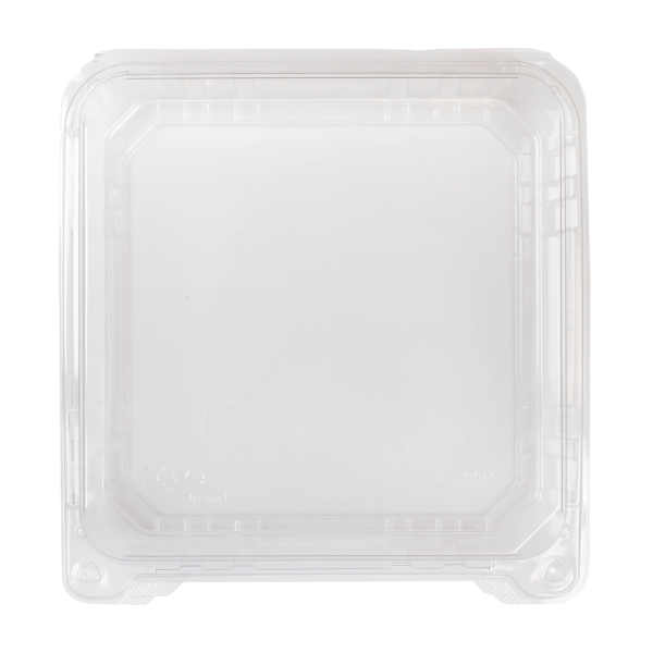 [200 ct] 9'' x 9'' Hinged Food Containers | PET | Clear