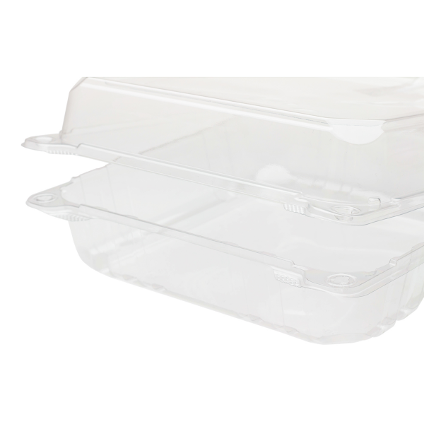 [200 ct] 9'' x 9'' Hinged Food Containers | PET | Clear