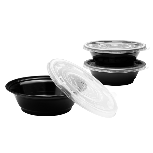 [300 ct] 22 oz Disposable Bowls | Black | Injection Molded PP | 179 mm