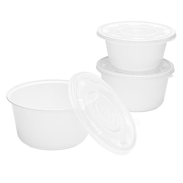[300 ct] 48 oz Disposable Bowls | White | Injection Molded PP | 179 mm