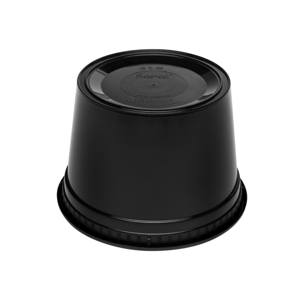 [240 sets] 16 oz Deli Containers with Lids | Injection Molded PP | Black