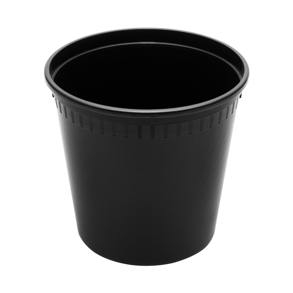 [240 sets] 24 oz Deli Containers with Lids | Injection Molded PP | Black