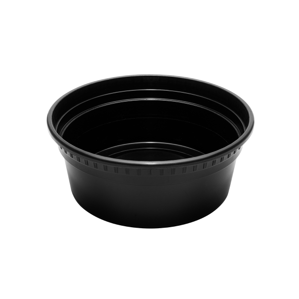 [240 sets] 8 oz Deli Containers with Lids | Injection Molded PP | Black