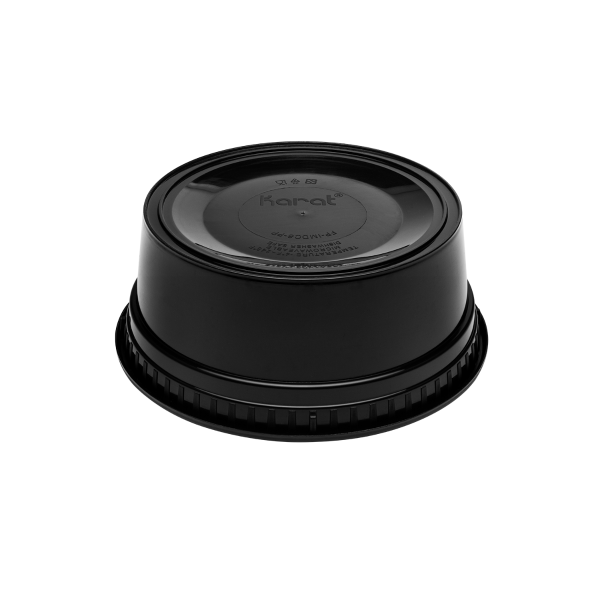[240 sets] 8 oz Deli Containers with Lids | Injection Molded PP | Black