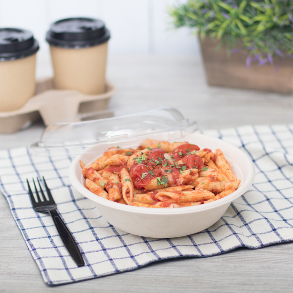 [200 ct] Bowl Lids | For 24-40 oz Molded Fiber Bowl | PET | 204.4 mm