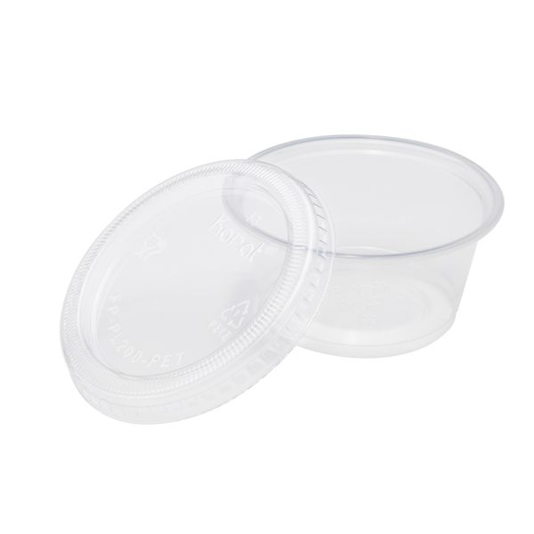 [2,500 ct] PET Plastic Portion Cup Lids (60 mm)