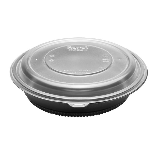 [150 ct] 32 oz PP Round Microwaveable Container, Black