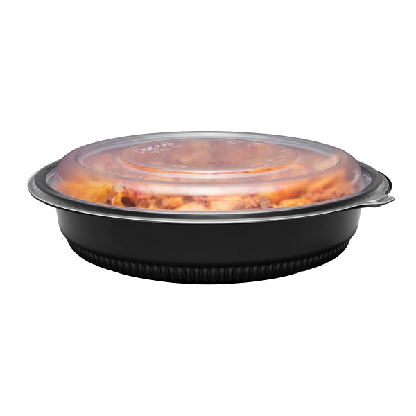 [150 ct] 32 oz PP Round Microwaveable Container, Black