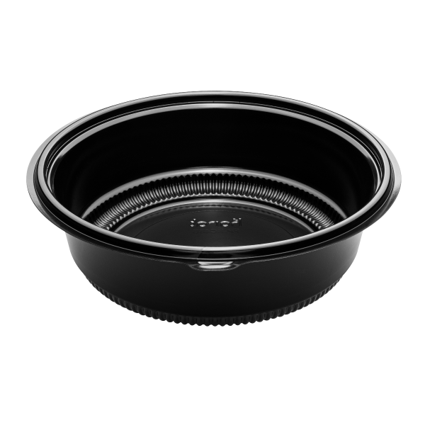 [150 ct] 48 oz PP Round Microwaveable Container, Black