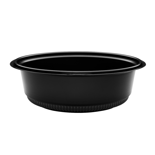 [150 ct] 48 oz PP Round Microwaveable Container, Black