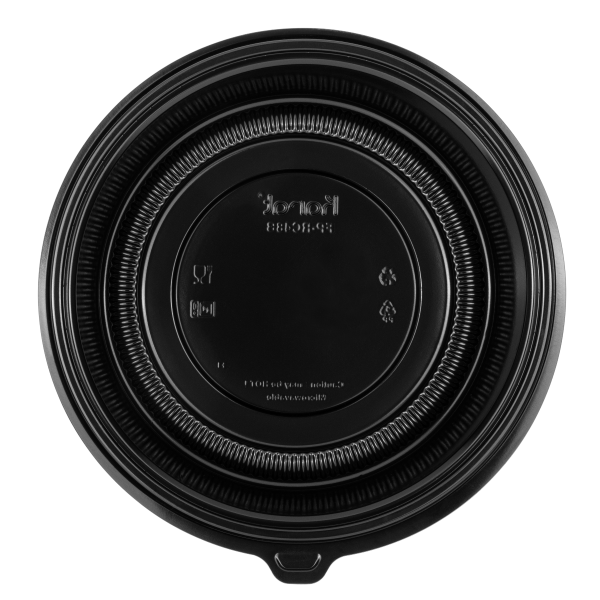 [150 ct] 48 oz PP Round Microwaveable Container, Black