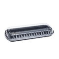 [100 ct] Full Slab Black PP Plastic Rib Container with Clear OPS lid