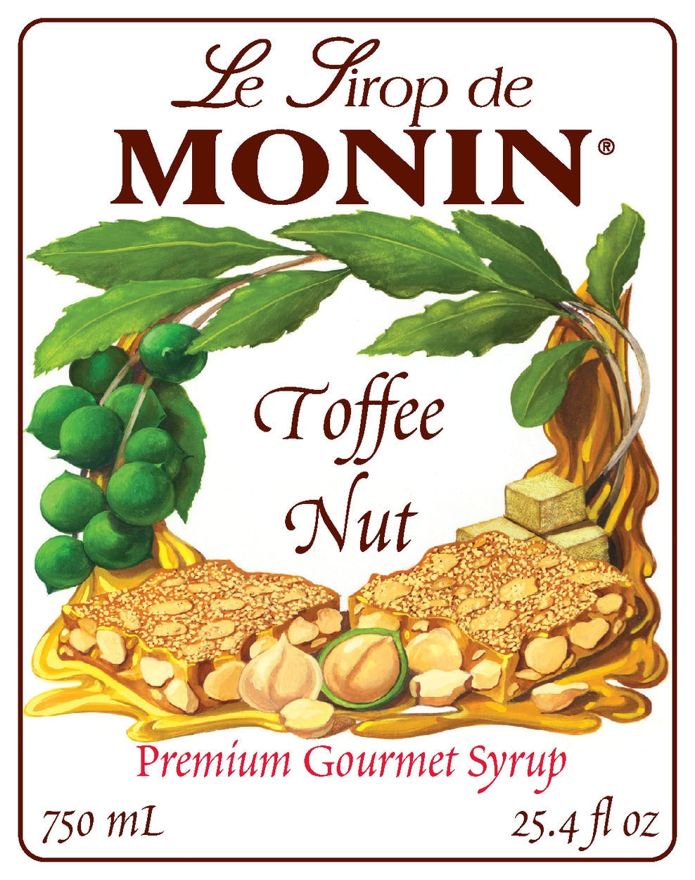 Monin Toffee Nut Syrup - Bottle (750mL)