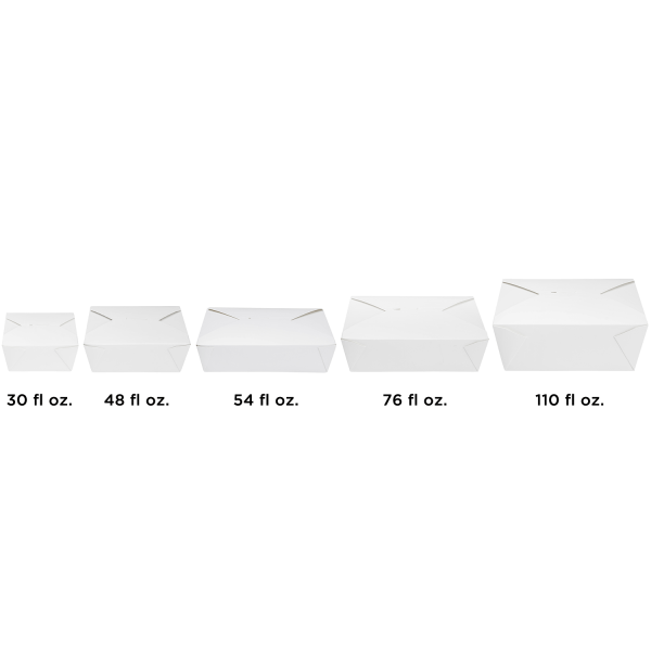 [160 ct] Paper Take-Out Boxes | #4 | 110 oz | White
