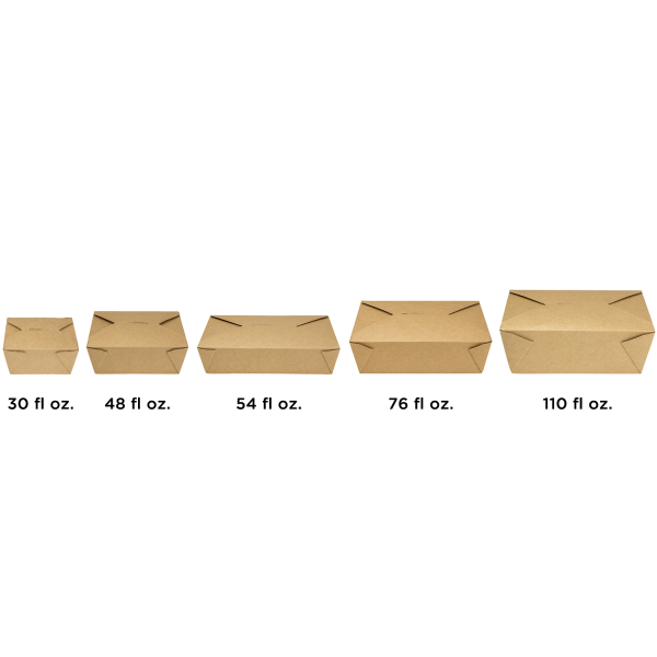 [160 ct] Paper Take-Out Boxes | #4 | 110 oz | Kraft