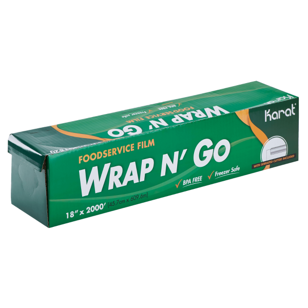 18" x 2000' WRAP N'GO Foodservice Film with Serrated Cutter - 1 Roll