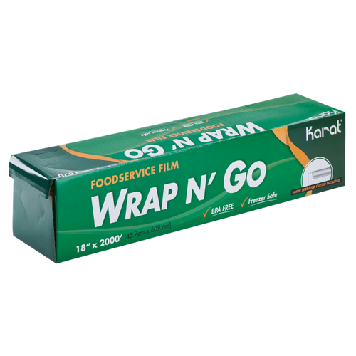18" x 2000' WRAP N'GO Foodservice Film with Serrated Cutter - 1 Roll