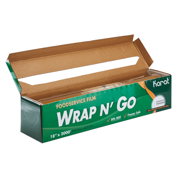 18" x 2000' WRAP N'GO Foodservice Film with Serrated Cutter - 1 Roll