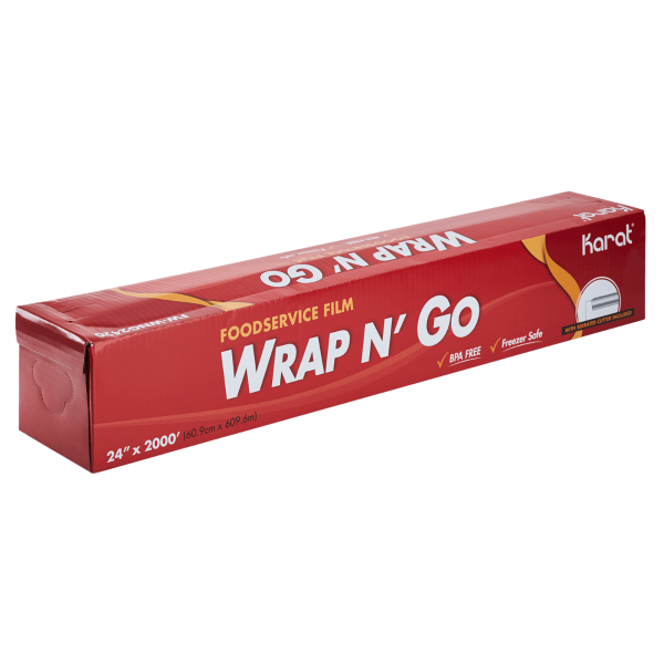24" x 2000' WRAP N'GO Foodservice Film with Serrated Cutter - 1 Roll