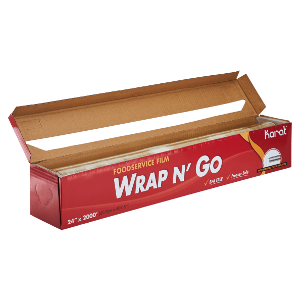 24" x 2000' WRAP N'GO Foodservice Film with Serrated Cutter - 1 Roll