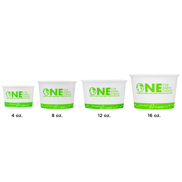 Karat Earth 4oz Eco-friendly Paper Food Containers (75.3mm), Generic Print - 1,000 pcs
