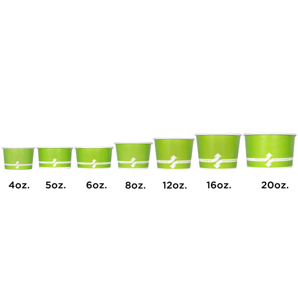 [600 ct] 20 oz Paper Food Containers | 127 mm | Green