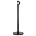 38" Black Guidance Stanchion with 78" Black Retractable Belt - Set of 2
