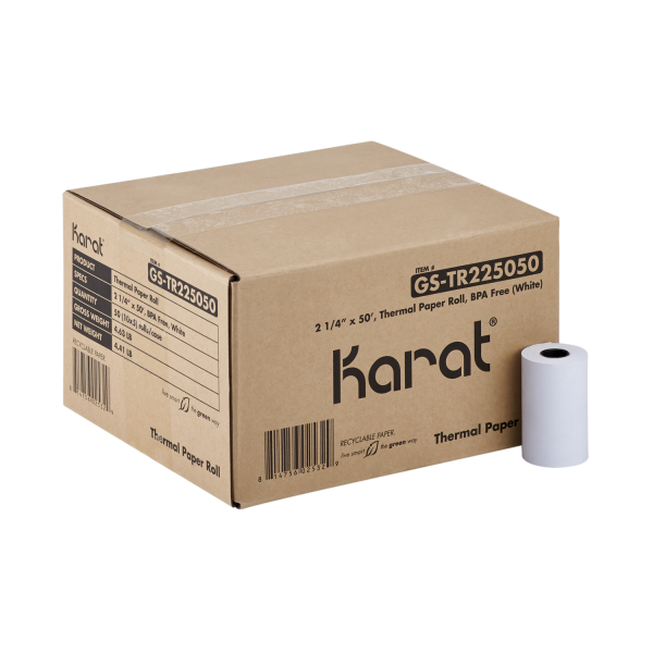 [50 ct] 2 1/4" x 50' Thermal Paper Rolls, White